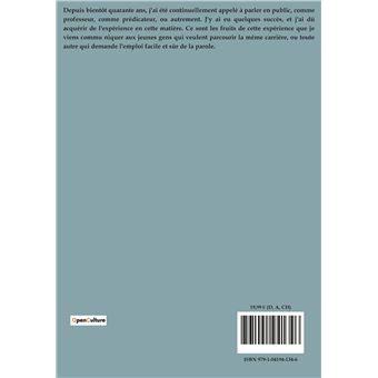 Étude sur l'Art de Parler En Public