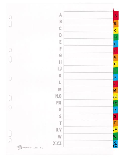 AVERY REPERTOIRE MYLAR A4+ ALPHA 20T