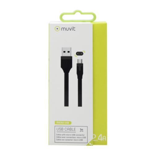 MUVIT USB DATACABLE MICRO-USB CONNECTOR BLACK