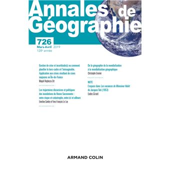 Annales de géographie - N°726 2 2019 Varia