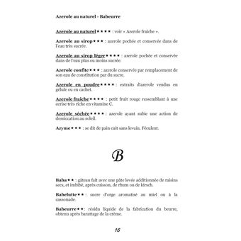 Dictionnaire alimentaire de l'angine de poitrine