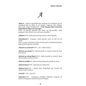 Dictionnaire alimentaire de l'angine de poitrine