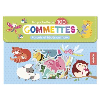 Ma pochette de 100 gommettes  - parents et bébés animaux