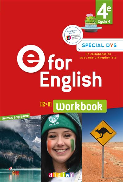 E for English 4e (éd. 2017) - Workbook Spécial DYS - version papier