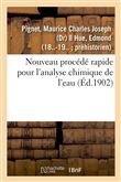 Nouveau procédé rapide pour l'analyse chimique de l'eau
