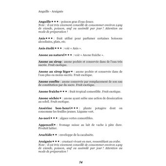 Dictionnaire alimentaire de la perte de poids