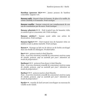Dictionnaire alimentaire de la perte de poids