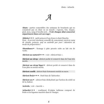Dictionnaire alimentaire de la perte de poids