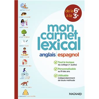 Carnet lexical Anglais Espagnol Collège (2025)
