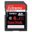 Carte mémoire HD Vidéo SDHC SanDisk Extreme 8 Go Class10
