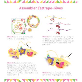 Attrape-rêves chat et origamis - mini-boîte avec accessoires
