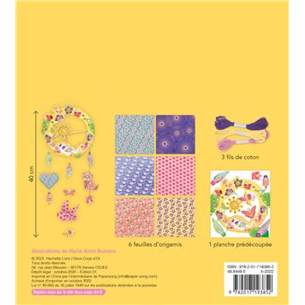 Attrape-rêves chat et origamis - mini-boîte avec accessoires