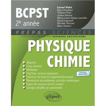 Physique-Chimie BCPST 2e année - Programme 2022