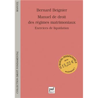 Manuel de droit des régimes matrimoniaux
