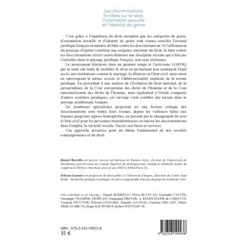 Les discriminations fondées sur le sexe, l'orientation sexuelle et l'identité de genre