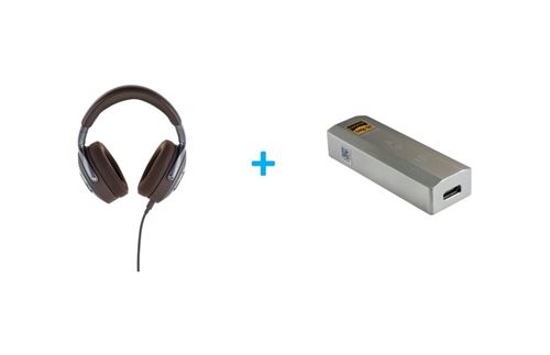 Un Casque ouvert circum-aural avec et sans fil Focal Hadenys Marron + Un Convertisseur DAC Ifi audio Go Bar Kensei Argent
