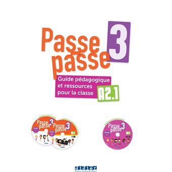 Passe-passe 3 - Guide pédagogique et ressources pour la classe + 2 CD mp3 + DVD