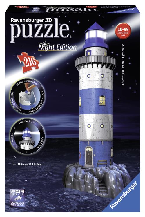 Puzzle 3D Phare - Night Edition Ravensburger 216 pièces - Puzzle 3D