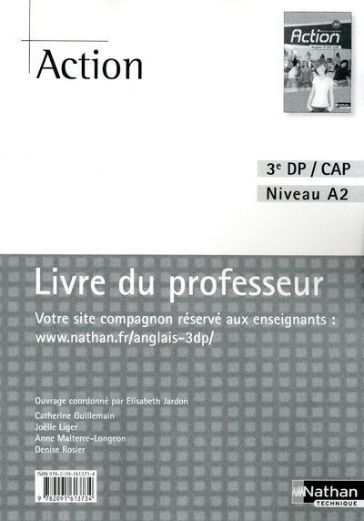 Action anglais 3ème DP/CAP, niveau A2