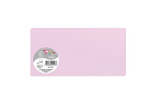 Pack de 25 cartes Pollen 106 x 213 mm Rose dragée