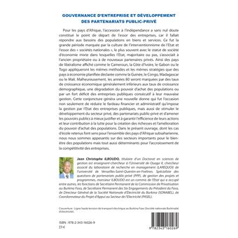 Gouvernance d'entreprise et développement des partenariats public-privé