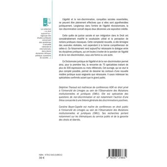Dictionnaire juridique de l'égalité et de la non-discrimination