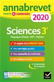 Annales du brevet Annabrevet 2020 Sciences (Physique-chimie SVT Technologie) 3e