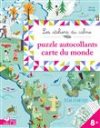 Autocollants puzzles carte du monde - pochette avec accessoires
