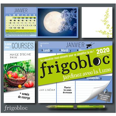 Frigobloc Jardiner avec la lune 2020 - Calendrier d'organisation familiale (de janv. à déc. 2020)
