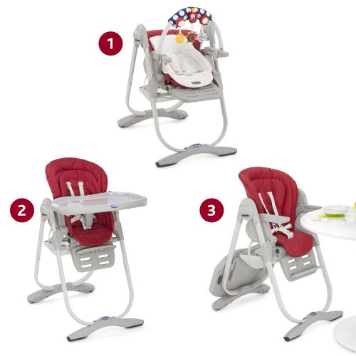Chaise Haute Chicco Polly Magic Rouge Produits Bebes Fnac