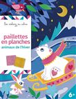 Paillettes en planche - animaux de l'hiver - pochette avec accessoires