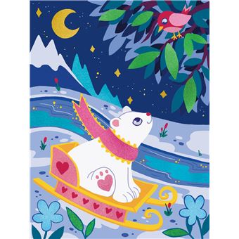 Paillettes en planche - animaux de l'hiver - pochette avec accessoires