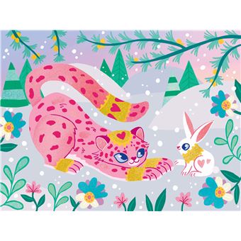 Paillettes en planche - animaux de l'hiver - pochette avec accessoires