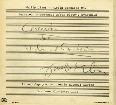 Violin Concerto number 1, Serenade after Plato's Symposium Digipack