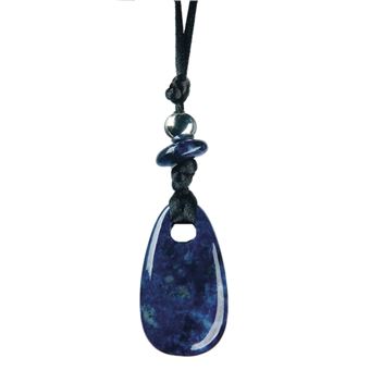 Collier Sodalite Perle métallique Cordon noir