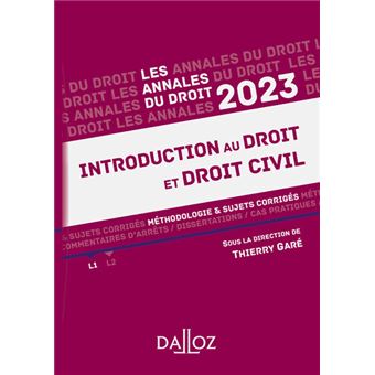Annales Introduction au droit et droit civil 2023