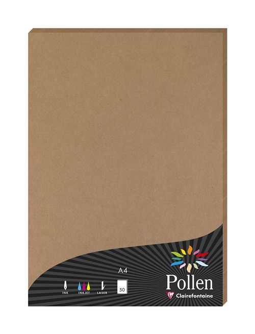 Etui 50 feuilles A4 Pollen 210 x 297 mm Kraft