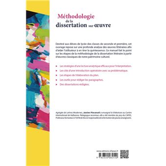 Français. Seconde Première. Méthodologie de la dissertation sur œuvre