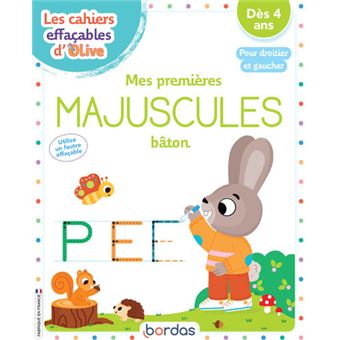 Les cahiers effaçables d'Olive - Mes premières MAJUSCULES bâton