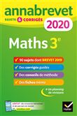 Annales du brevet Annabrevet 2020 Maths 3e