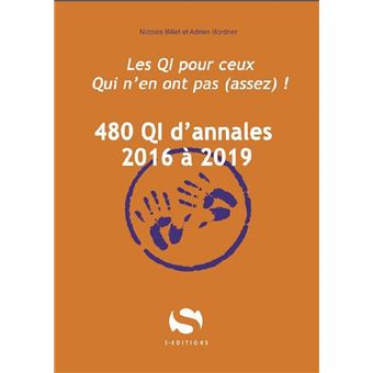 480 QI d'annales 2016 à 2019