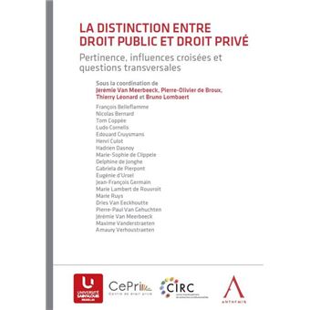 La distinction entre droit prive et droit public