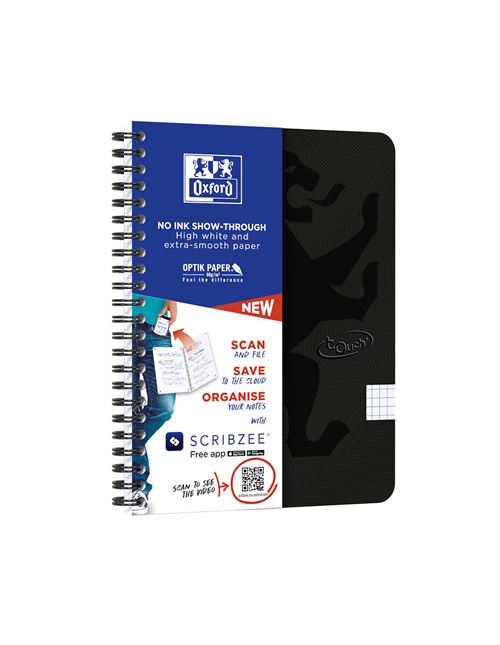 Cahier A5 spirale OXFORD 160 pages - carreaux 5x5mm - 169x210mm