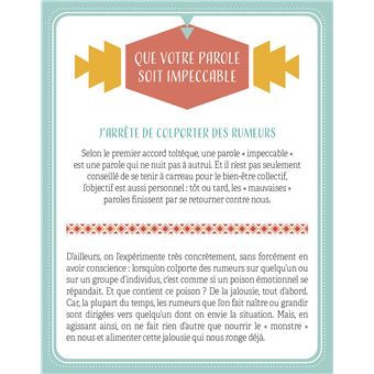 Les principes toltèques   boîte de 52 cartes pour vivre en harmonie en paix avec les autres