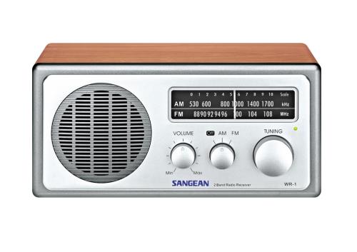 Sangean Radio WR-1, Light Walnut / Silver