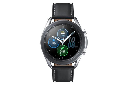 Samsung Galaxy Watch 3 - 45 mm - argent mystique - montre intelligente avec bande - cuir - affichage 1.4" - 8 Go - Wi-Fi, NFC, Bluetooth - 53.8 g