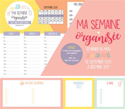 Ma semaine organisée 2020-2021