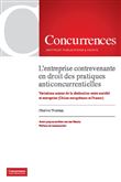 L'entreprise contrevenante en droit des pratiques anticoncurrentielles