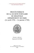 Procès-verbaux de la Société  populaire de Belleville