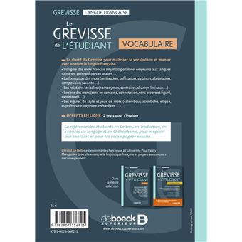 Le Grevisse de l'étudiant - Vocabulaire